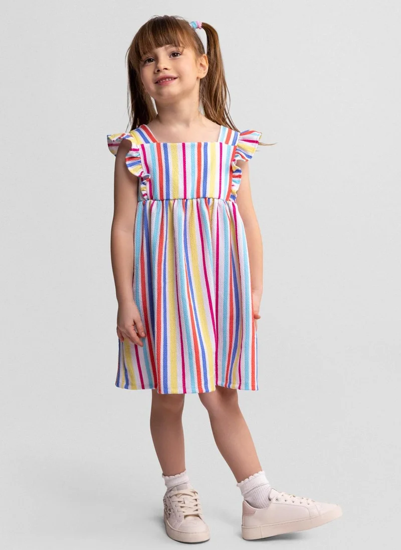 MINOTI Girls striped dress multicolour fitted silhouette